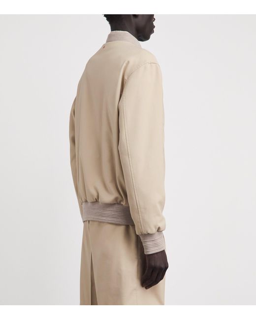 Isaia Natural Cotton-Silk Bomber Jacket for men