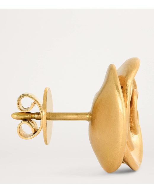 Nada Ghazal Metallic And Diamond Pop Of Hope Rose Stud Earrings