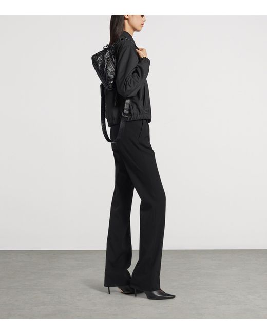 Balenciaga Black Mini Lambskin Le City Moto Shoulder Bag