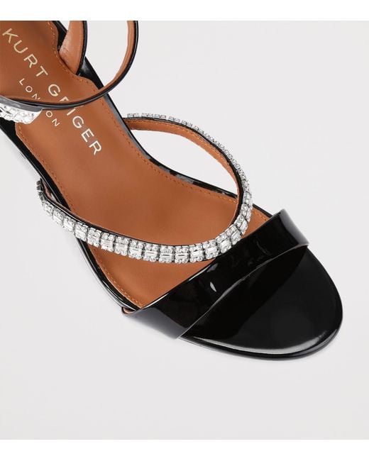 Kurt Geiger White Patent Leather Embellished Sandals 90