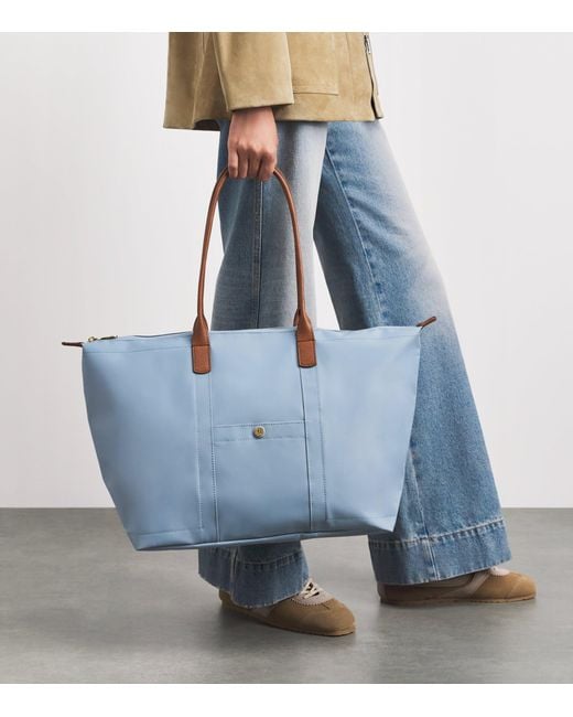 Harrods Blue Medium Nylon Tote Bag