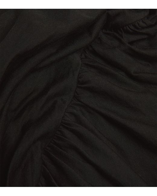 Rick Owens Black Cotton Draped Lido Gown