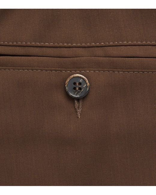 Barena Brown Virgin Wool Elasticated Trousers for men