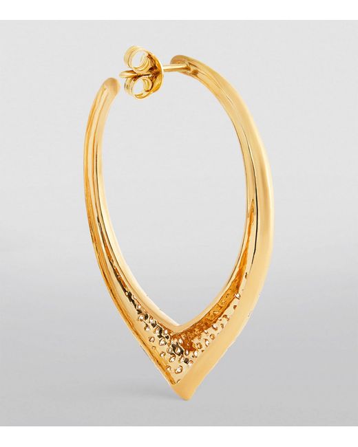 Nada Ghazal Metallic Yellow Gold And Diamond Doors Of Opportunity Medium Hoop Earrings