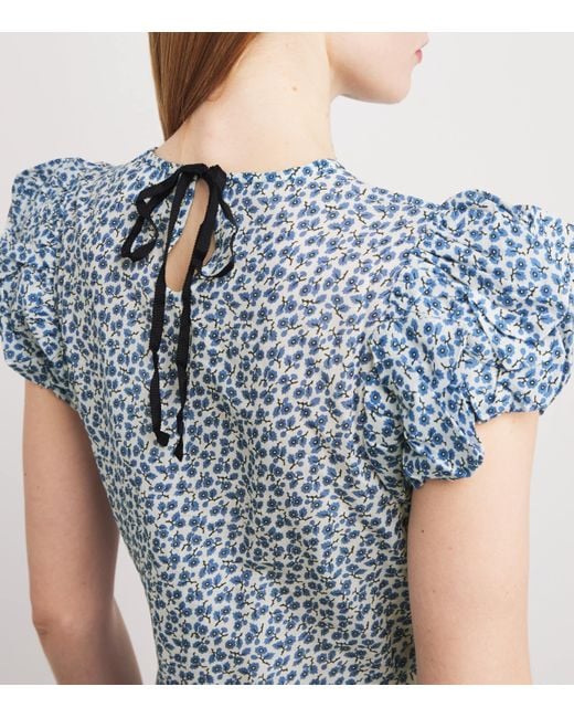 Doen Blue Organic Cotton Romina Midi Dress