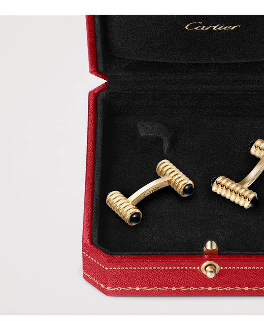 Cartier Metallic And Onyx Spring Cufflinks for men