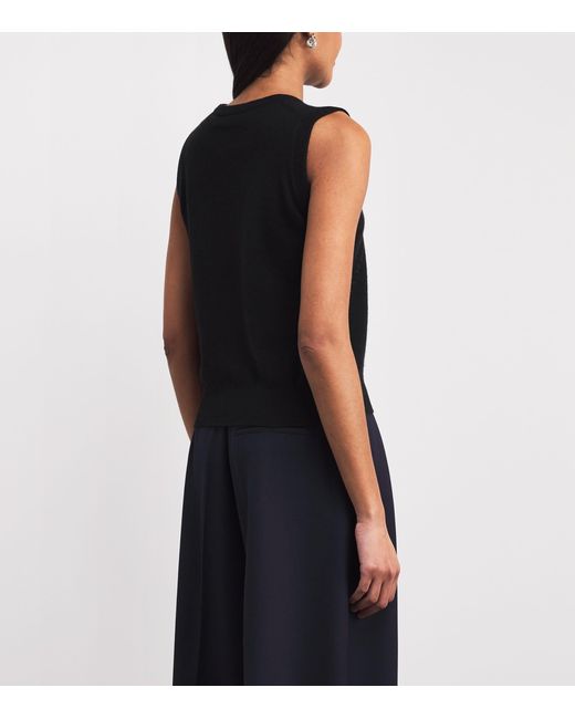 Johnstons Black Cashmere Le Jabots Sweater Vest