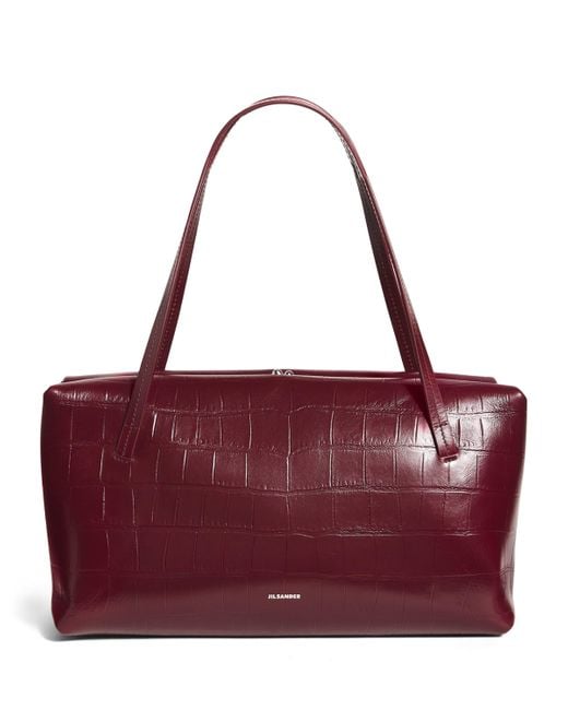 Jil Sander Purple Medium Leather Goji Pillow Shoulder Bag
