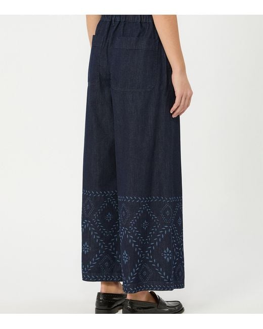 Weekend by Maxmara Blue Printed Wide-Leg Jeans