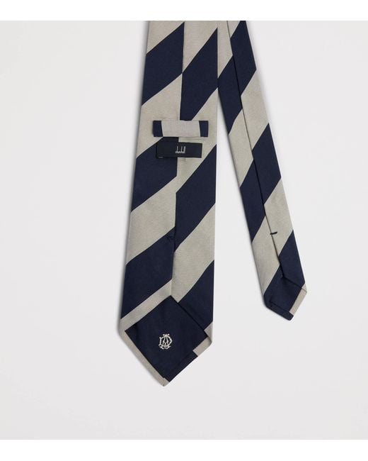 Dunhill Blue Mulberry Silk Stripe Tie for men