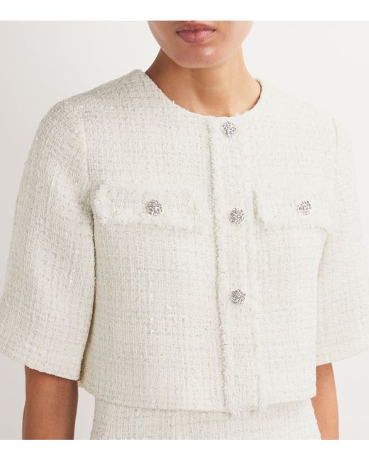 Maje White Tweed 2-In-1 Mini Dress