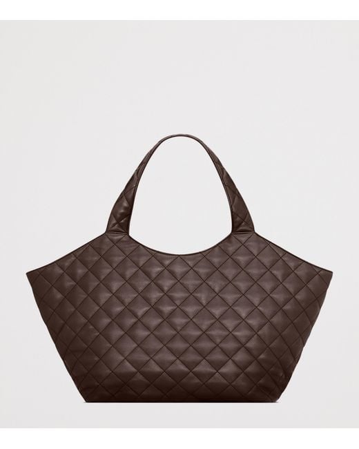 Saint Laurent Brown Medium Icare Quilted Tote Bag