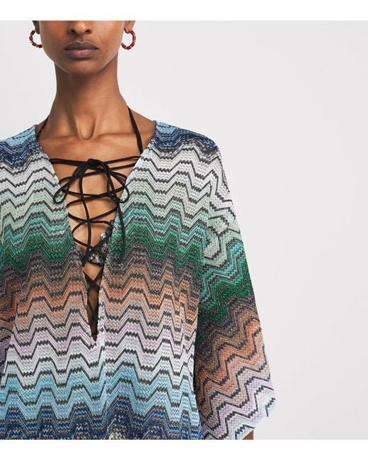 Missoni Green Chevron Mini Kaftan