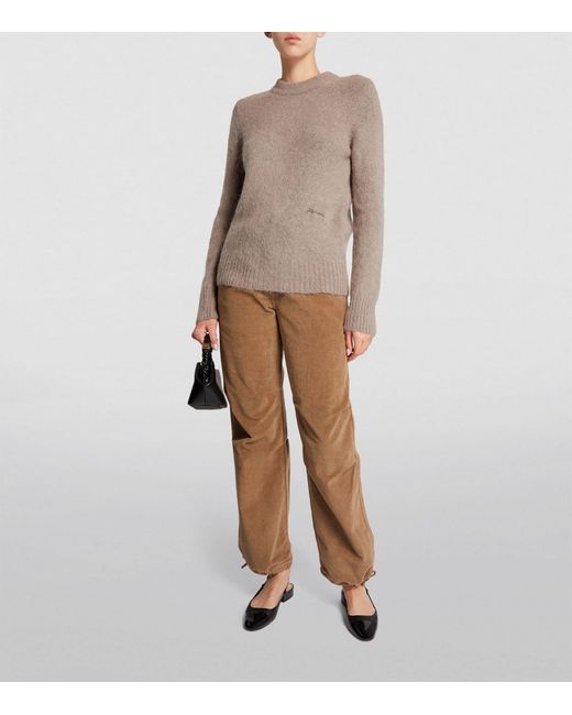 Ganni Brown Alpaca-blend Sweater