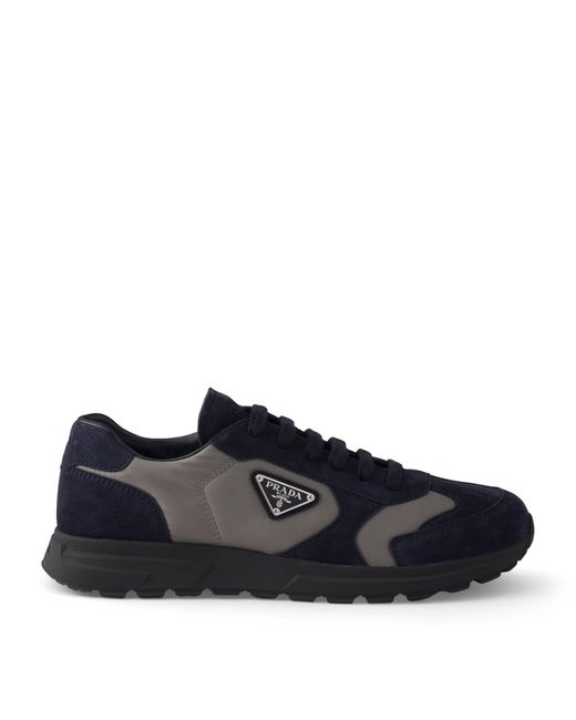 Prada Blue Re-Nylon And Suede Prax 2.0 Sneakers for men