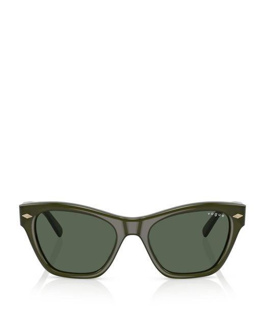 Vogue Green Acetate Cat Eye Sunglasses