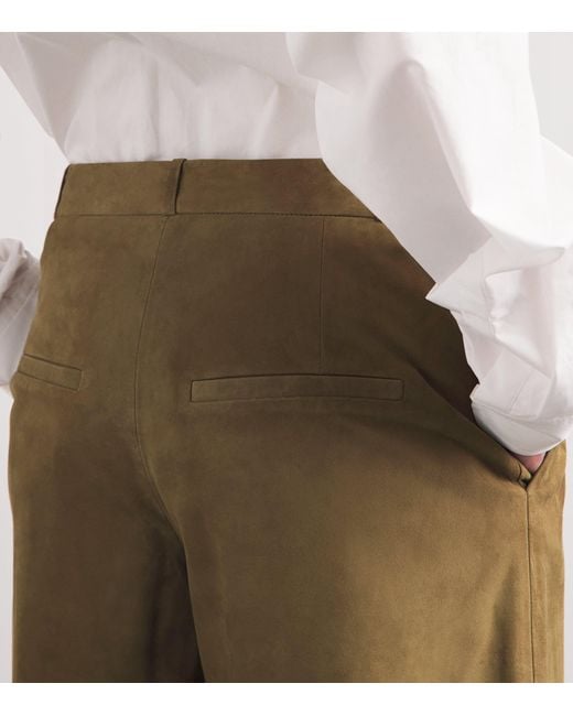 Arma Green Lamb Suede Tailored Shorts