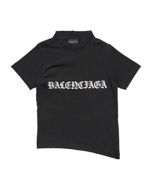 Balenciaga Black Cropped Logo T-shirt