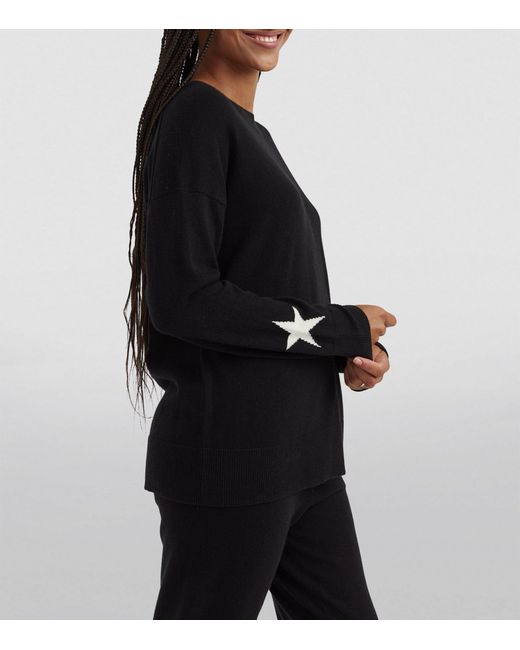Chinti & Parker Black Wool-cashmere Star Slouchy Sweater