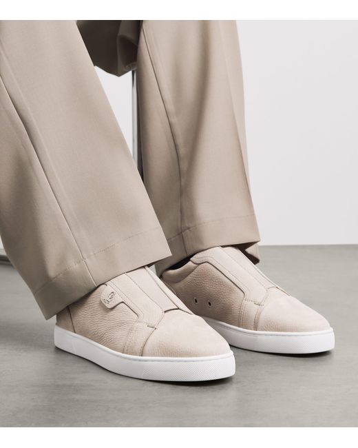 Christian Louboutin Natural St Louis Leather Slip-On Sneakers for men