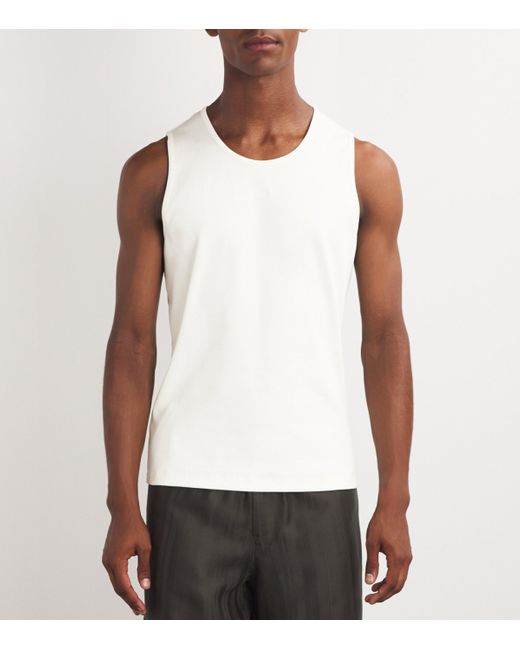 Emporio Armani White Stretch-Cotton Tank Top for men