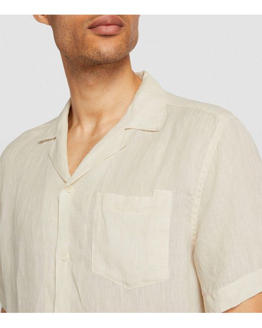 Frescobol Carioca White Linen Antonio Shirt for men