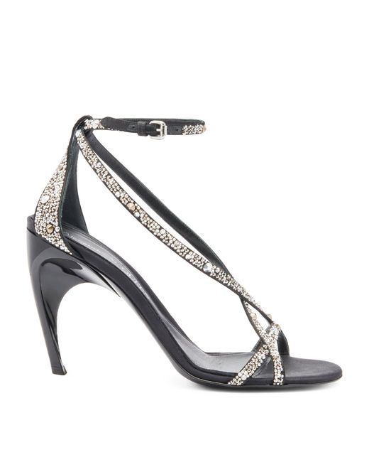 Alexander McQueen White Crystal-embellished Heeled Sandals 95