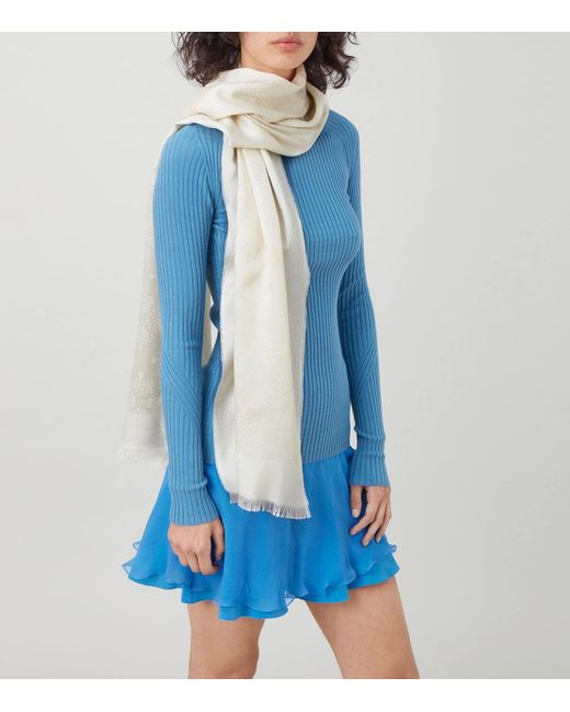 Mulberry White Silk-Organic Cotton Tree Scarf