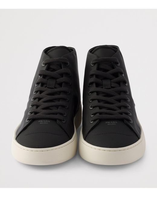 Prada Black Re-Nylon High Top Sneakers for men