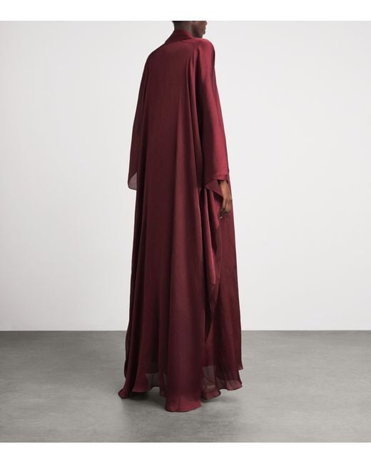 Abadia Red Chiffon Bisht Cloak