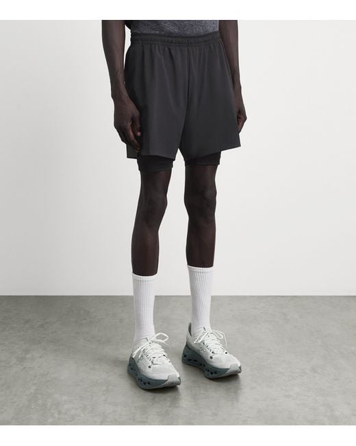 On Shoes Gray 2-In-1 Train Shorts for men