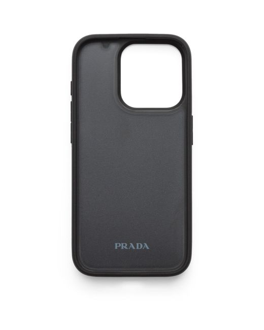 Prada Black Saffiano Leather Iphone 15 Pro Case for men