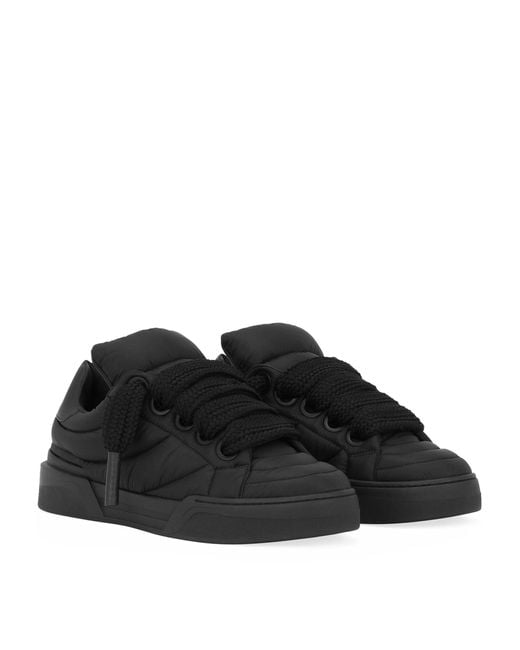 Dolce & Gabbana Black Padded New Roma Sneakers for men