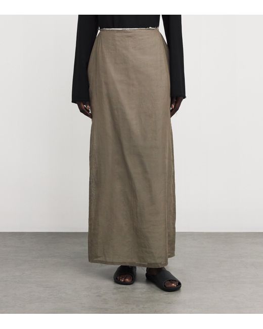 The Row Zaira Raw-Hem Maxi Skirt in Gray | Lyst