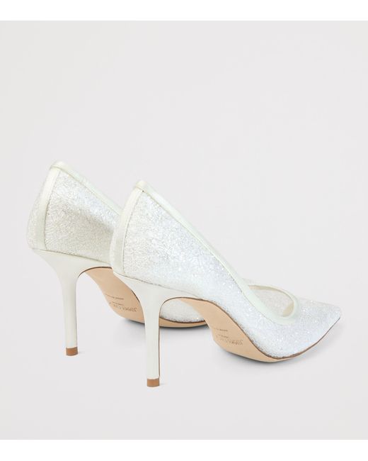 Jimmy Choo White Love 85 Slingback Heels