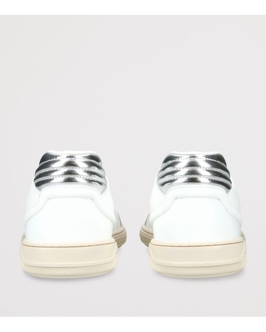 Versace White Leather Low-Top Sneakers for men
