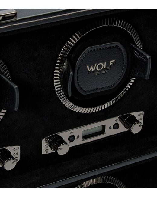 Wolf Black British Racing 8-Piece Watch Winder