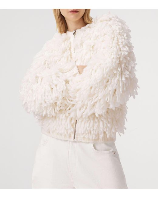 AllSaints White Wool-Blend Elias Jacket