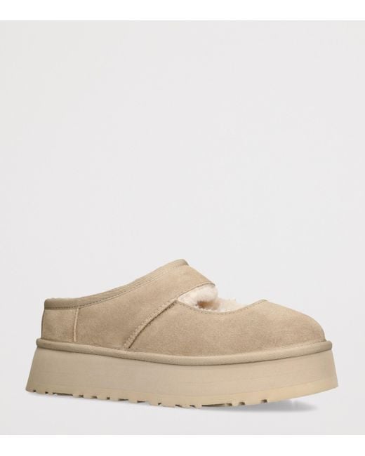 Ugg Natural Suede Bea Mary Jane Slippers