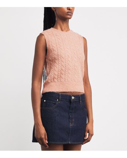 Sandro Pink Wool-Blend Sweater Vest