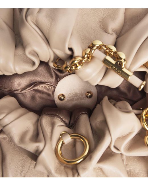 Chloé Natural Leather Plissé Shoulder Bag