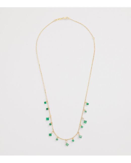 Suzanne Kalan Metallic Diamond And Emerald Bold Cascade Necklace