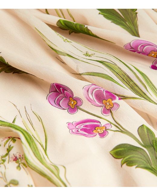 Giambattista Valli Natural Silk Floral Maxi Dress