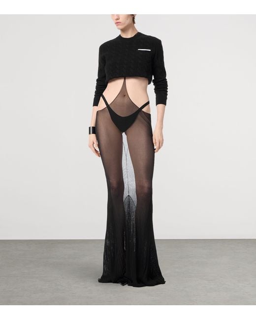 Tom Ford Black Stretch-Wool Cable Knit Sweater
