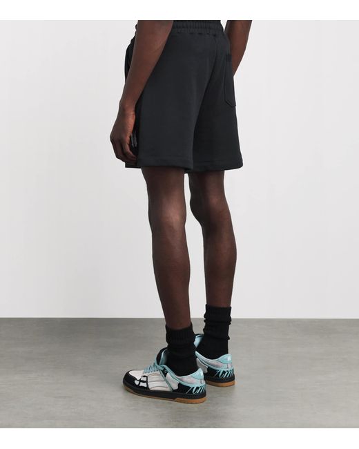 Amiri Black Cotton Ma Logo Sweat Shorts for men