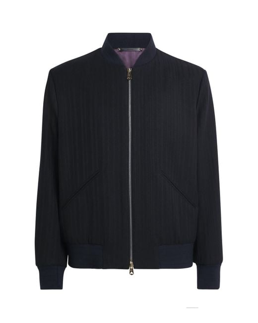 Paul Smith Wool-Cashmere Bomber Jacket in Blue for Men Lyst UK