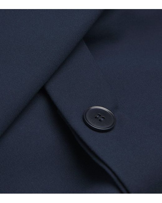 Weekend by Maxmara Blue Cotton Double-Breasted Blazer