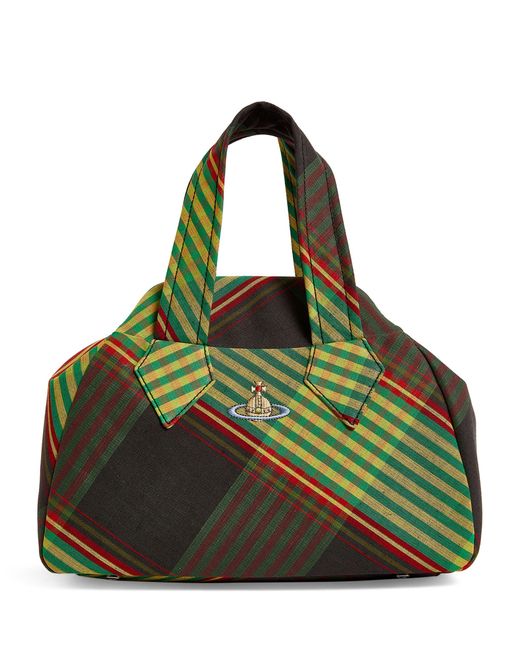 Vivienne Westwood Green Medium Check Yasmine Top-handle Bag