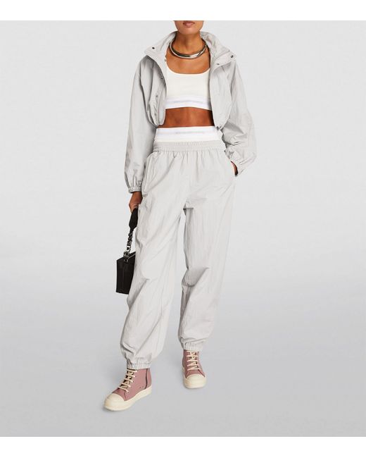 Alexander Wang Gray Track Jacket With Integrated Crop Top