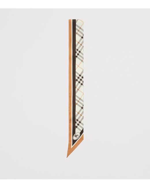 Burberry Metallic Silk Check Skinny Scarf